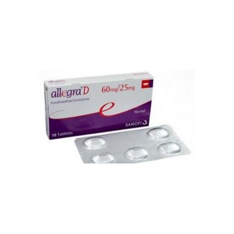 Allegra D 60 mg / 25 mg(ENVIOS A NIVEL NACIONAL) Caja * 10 Tabletas - Sanofi Aventis