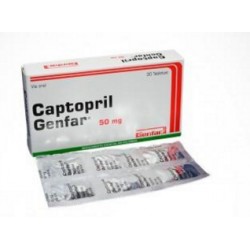 Captopril 50 mg (ENVIOS REGIONALES Y NACIONAL) Caja*30 Tabletas – Genfar