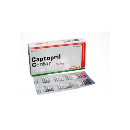 Captopril 50 mg (ENVIOS REGIONALES Y NACIONAL) Caja*30 Tabletas – Genfar