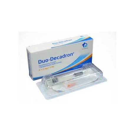 Dúo-Decadron 8 + 2 mg / 1 mL (ENVIOS REGIONALES Y NACIONAL) Caja*1 Jeringa Prellenada – Tecnoquímicas