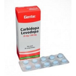 Carbidopa Levodopa 25 mg / 250 mg (ENVIOS REGIONALES Y NACIONAL) Caja*30 Comprimidos - Genfar