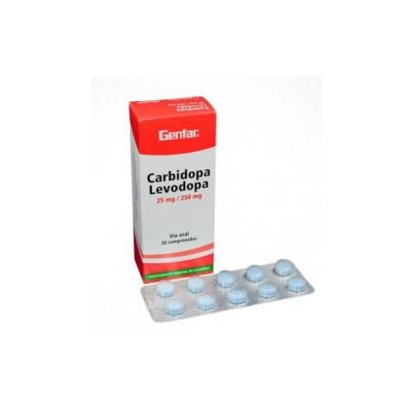 Carbidopa Levodopa 25 mg / 250 mg (ENVIOS REGIONALES Y NACIONAL) Caja*30 Comprimidos - Genfar