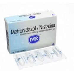 Metronidazol / Nistatina 500 mg / 100.000 UI (ENVIOS REGIONALES Y NACIONAL) Caja*10 Óvulos Vaginales - Tecnoquímicas