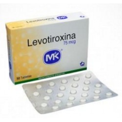 Levotiroxina Sódica 75 mcg(ENVIOS REGIONALES Y NACIONAL) Caja*50 Tabletas - Tiroides