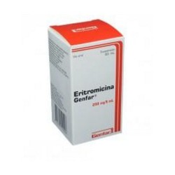 Eritromicina 250 mg / 5 mL(ENVIOS REGIONALES Y NACIONAL) Frasco*60 mL - Genfar