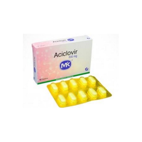 Aciclovir 800 mg (FARMACUNDINAMARCA) Caja*10 Tabletas Tecnoquímicas