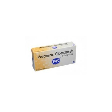 Metformina / Glibenclamida 500 mg / 2.5 mg (ENVIOS REGIONALES Y NACIONAL) Caja*30 Tabletas Cubiertas - Tecnoquímicas