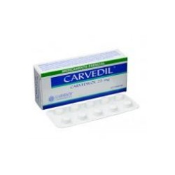 Carvedil 25 mg (ENVIUOS REGIONALES Y NACIONAL) Caja*30 Tabletas - Garmisch Pharmaceutical