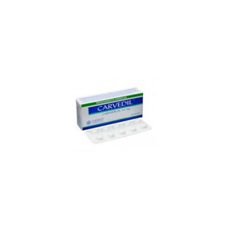 Carvedil 25 mg (ENVIUOS REGIONALES Y NACIONAL) Caja*30 Tabletas - Garmisch Pharmaceutical