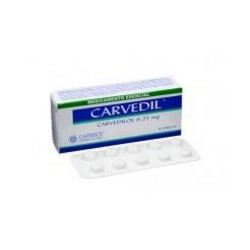 Carvedil 6,25 mg (ENVÍOS REGIONALES Y NACIONAL) Caja*-30 Tabletas - Garmisch Pharmaceutical