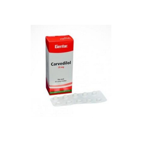 Carvedilol 25 mg (ENVIOS REGIONALES Y NACIONAL) Caja*30 Comprimidos - Genfar