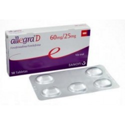 Allegra D 60 mg / 25 mg (FARMACUNDINAMARCA) Caja*10 Tabletas Sanofi Aventis