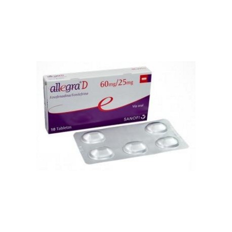 Allegra D 60 mg / 25 mg (FARMACUNDINAMARCA) Caja*10 Tabletas Sanofi Aventis