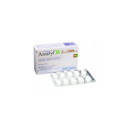 Amaryl M 2 mg / 500 mg (FARMACUNDINAMARCA) Caja*30 Comprimidos Recubiertos Sanofi Aventis