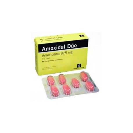 Amoxidal Dúo 875 mg (FARMACUNDINAMARCA) Caja*14 Comprimidos Recubiertos Roemmers