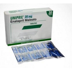 Unipril 20 mg (ENVION REGIONALES Y NACIONAL) Caja*30 Tabletas - Farma De Colombia