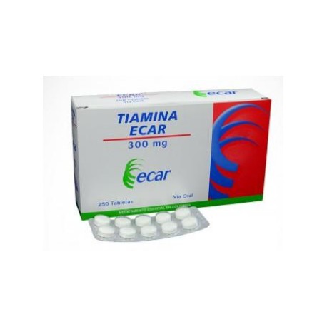 Tiamina 300 mg Tabletas Ecar (Envíos Regionales y Nacionales) caja*250 unidades