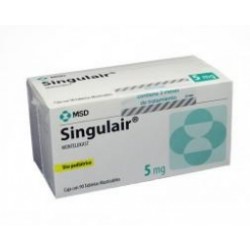 Singulair 5 mg Pediátrico Tabletas Masticables MSD (Envíos Regionales y Nacionales) caja*90 unidades