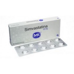 Simvastatina 20 mg Tabletas Cubiertas Tecnoquímicas (Envíos Regionales y Nacionales) caja*10 unidades