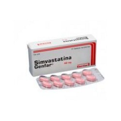 Simvastatina 40 mg Tabletas Recubiertas Genfar (Envíos Regionales y Nacionales) caja*10 unidades