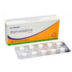 Atorvastatina 20 mg (FARMACUNDINAMARCA) Caja*10 Tabletas Recubiertas La Santé