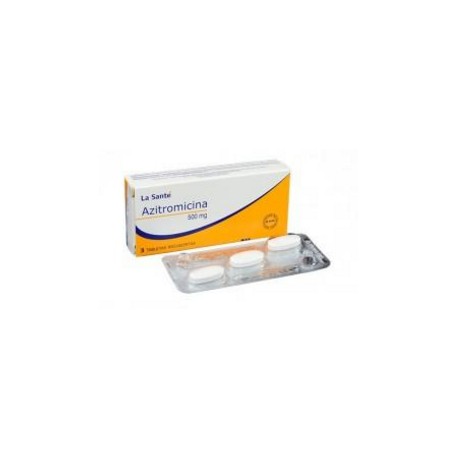 Azitromicina 500 mg (FARMACUNDINAMARCA) Caja*3 Tabletas Laboratorio la Santé