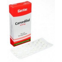 Carvedilol 6,25 mg (FARMACUNDINAMARCA) Caja* 30 Comprimidos Sanofi Aventis