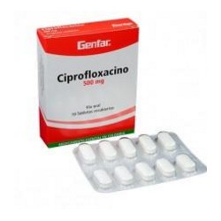 Ciprofloxacino 500 mg (FARMACUNDINAMARCA) Caja *10 Tabletas Recubiertas – Genfar