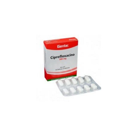 Ciprofloxacino 500 mg (FARMACUNDINAMARCA) Caja *10 Tabletas Recubiertas – Genfar