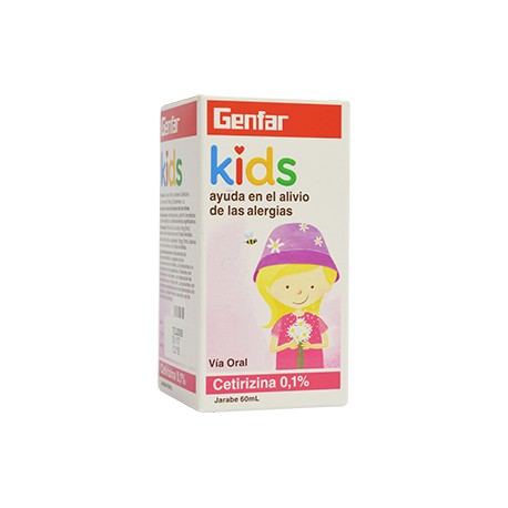 GENFAR KIDS CETIRIZA JARABE ALERGIAS 0.1% (FARMACUNDINAMARCACOLOMBIA) FCO*60ML