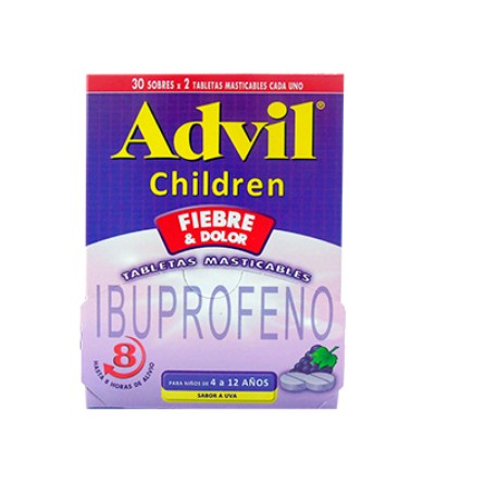 ADVIL CHILDREN (FARMACUNDINAMARCA) CAJA*30 SOBRES TABLETAS MASTICABLE