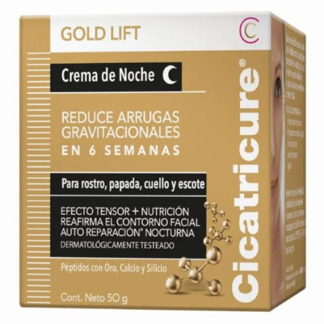 Cicatricure crema facial antiarrugas antiedad gold noche (farmaelitecolombia) caja*50gr