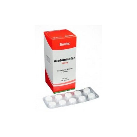 Acetaminofén 500 mg (FARMACUNDINAMARCA) CAJA*100 TABLETAS