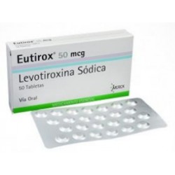 Eutirox 50 mcg (FARMACUNDINAMARCA) Caja*50 Tabletas - Tiroides