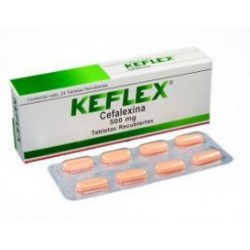 Keflex 500 mg (FARMACUNDINAMARCA) Caja*24 Tabletas Recubiertas_Farma De Colombia