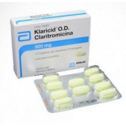 Klaricid O.D 500 mg (FARMACUNDINAMARCA) Caja*10 Tabletas de Liberación Prolongada_Abbott