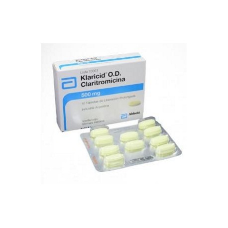 Klaricid O.D 500 mg (FARMACUNDINAMARCA) Caja*10 Tabletas de Liberación Prolongada_Abbott