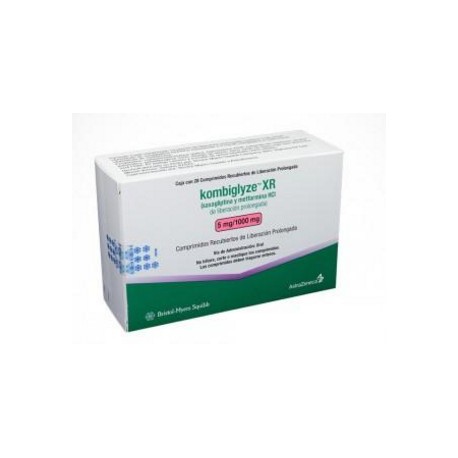 Kombiglyze Xr 5 mg /1000 mg (FARMACUNDINAMARCA) Caja*28 Comprimidos Recubiertos_AztraZeneca