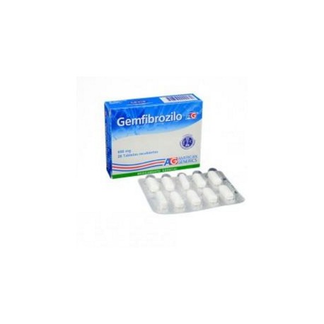 Gemfibrozilo 600 mg (FARMACUNDINAMARCA) Caja*20 Tabletas Recubiertas_American Generics