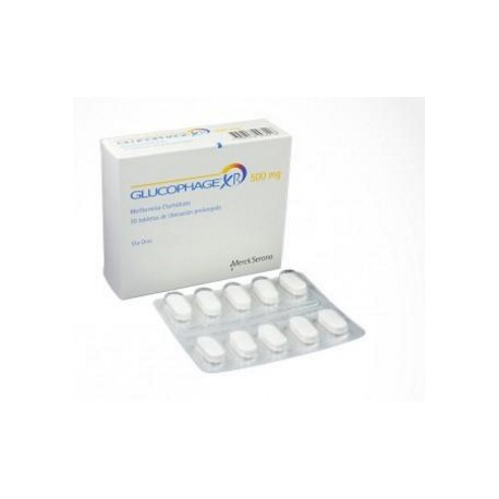 Glucophage R 500 mg (FARMACUNDINAMARCA) Caja*30 Tabletas De Liberación Prolongada_Merck Serono