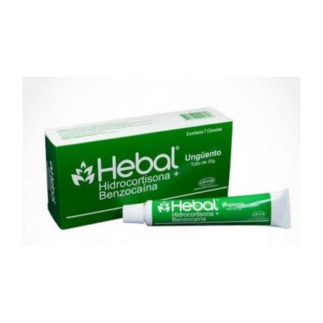 Hebal 20 g (FARMACUNDINAMARCA) Tubo*7 Cánulas Ungüento - LaFrancol