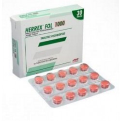 Herrex Fol 1000 (FARMACUNDINAMARCA) Caja *30 Tabletas Recubiertas_Farma De Colombia